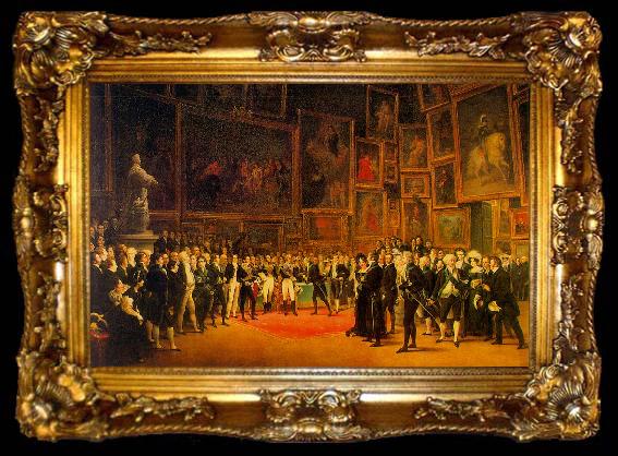 framed  Francois-Joseph Heim Charles  Distributing Awards to Artists Exhibiting at the Salon of 1824 at the Louvre, ta009-2